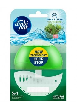 Підвісний блок для туалету Ambi Pur Odor Stop 5в1 Чайне дерево і пихта, 55 мл